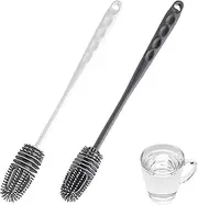 2 Pcs Soft Silicone Bottle Cleaner Brush for Glass Cups Thermoses Various Containers