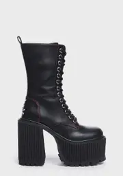[Dolls Kill x Emily The Strange] Major Threat Combat Boots
