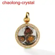 30.7Ct Pallasite Meteorite Pendant Brenham Meteorite Necklace --135