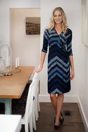 Zigzag Cross Over Dress--REB-1501W15