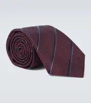 [Canali] Canali Striped silk tie One Size brown