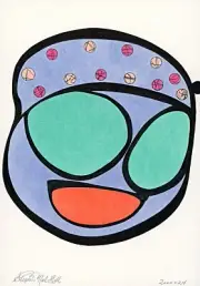 Stephen Neil Gill Original Minimalist Shamanic Pop Surrealism Atomic Face Framed