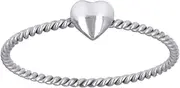 [JewelryWeb] 925 Sterling Silver Womens Heart Love Ring Jewelry for Women - Ring Size Options: 6 7 8
