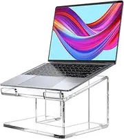 Acrylic Laptop Stand for Desk, Laptop Riser for 15-17.3 Inch Laptops, Ergonomic Laptop Holder, Computer Stand for Laptop Compatible with Macbooks and Notebooks- Clear