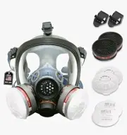 Full Face Organic Vapor Respirator - Protective Eye & Nose Shield with Anti-F...