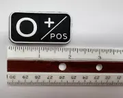 O + BLOOD TYPE Rubber PVC Hook/Loop Patch 2x1 in
