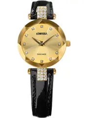 Jowissa J5.615.S Gold Dial Black Leather Womens Watch