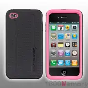 Case-Mate Tough Hybrid Case for Apple iPhone 4 S 4S Black Pink Silicone CM011662