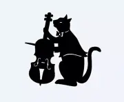 Silhouette Set of Two Die Cuts "Cat And The Fiddle" Nursery Rhyme Scrapbooking