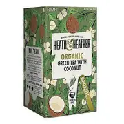 Organic Green Tea With Coconut, 20 Bags by Heath & Heather