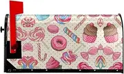 Sweet Lollipop Cupcake Magnetic Mailbox Covers,Post Box Cover Standard Size 21x18 Inches For Outdoor Garden Home Decor