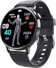 KERALI Diabetic Watch Glucose Monitor, Blood Sugar Tracker, Modern Smartwatch, IP67 Waterproof, 1.43-Inch LCD Screen, Black