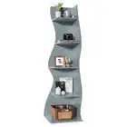 Small Corner Shelf, Modern 5-Tier Wall Corner Bookshelf, Stylish Bookcase