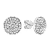 Gili Jewels 14k White Gold Multi-Diamond Studs Round Earrings