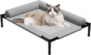 Dog Cot Bed | Outdoor Dog Bed with Pillow and Breathable Mesh - Removable Pet Furniture for Cat Patio Sunbathing Travel Training Home Lawn Ground