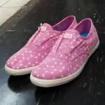 KEDS 懶人鞋 後跟可踩式 水洗 免鞋帶 棉布 薄底 粉紅色 圓點 點點 可機洗