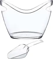 Clear Champagne Bucket - Ice Bucket Wine Bucket | Wine Cooler Bucket | Beverage Tub with 1 Scoop Handle | Ice Bucket for Champagne Wine | Large Bar Supplies for Cocktail Bar p?RTY, Birthday