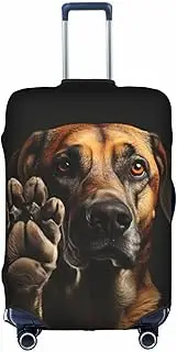 [Pvinnk] Dog Animal Pet Paw Print Protective Luggage Cover Elastic Washable Suitcase Protector Travel Gear Protector, White, Small