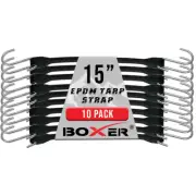 Boxer EPDM Tarp Strap 15" - 10 Pack - Bungee Cords Heavy Duty