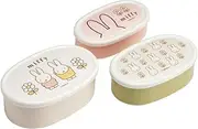 Skater SRS3SAG-A Bento Box, Sealing Containers, Storage Containers, Set of 3, Miffy, Made in Japan, 29.8 fl oz (860 ml)