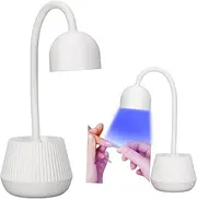 24W Nail Polish Curing Lamp, 360° Rotatable Gooseneck Fast Drying USB Plug in Nail Gel Dryer with 8 Light Chips, Flexible Hose, Suitable for Manicure Salon or Home Use
