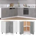 NNEVL Corner Bottom Cabinet Concrete Grey 75.5x75.5x80.5 cm Chipboard