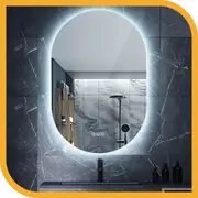 Simplus LED Wall Mirror Bathroom Oval Vanity Mirrors Light Dimmable Anti-Fog Makeup Mirror