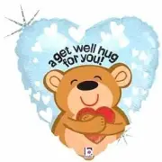 Mayflower 47854 18 in. Get Well Big Hug Flat Foil Balloon, Pack of 5