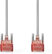 Nedis CAT6 Network Cable - RJ45 Plug - RJ45 Male - U/UTP - 0.25 m - Connection - Round - PVC - Grey - Label
