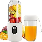 Portable Mixer, Smoothie Maker to Go, 500 ml Smoothie Mixer with Travel Lid, Portable Blender, Rechargeable Stand Mixer, Powerful 20800 rpm, Fresh Juice Mixer Bottle for Sports, Travel, Kitchen