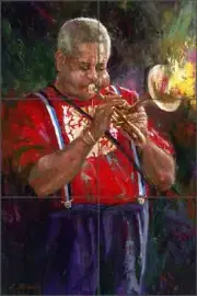 Dizzy Gillespie Tile Backsplash Nenad Mirkovich Musical Art Ceramic Mural NMA024