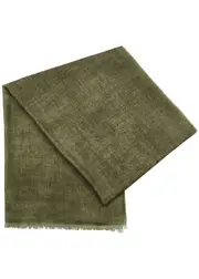 Ama Pure Double-faced Wool Scarf - Dark Green One Size