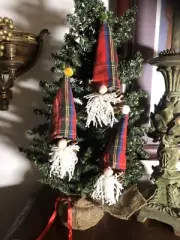 3 Handmade Pinecone Gnome Christmas Ornaments