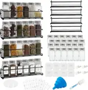[WITH 24 SPICE JARS] 4 Tier Spice Rack Organiser Wall Mounted, Hanging Spice Jar