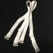 No-Sew Replacement Bra Strap Adjustable Shiny 3/8" Elastic 13" White 3 prs SS16