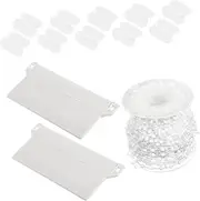 Yardenfun 1 Set Vertical Curtain Bead Chain Connector Kit Beaded Chain with Clips Base Accessories for Easy Installation of Louver Roller Blinds Living Bedroom Bathroom