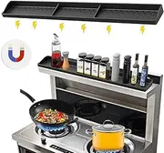 Stove Top Shelf 30 Inch - New Upgrade Silicone Strong Magnetic Heat Insulated Shelf - 3 Functional Partitions Kitchen Spice Rack Organizer, Oven Shelf Non-Slip Kitchen Gadgets for Flat Top Stove