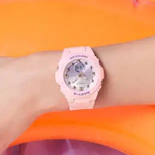 CASIO BABY-G 火鶴粉紅色調 夏日海灘 漸層雙顯腕錶 BGA-320-4A
