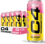 (12 Pack) Cellucor C4 Energy Drink, Starburst Strawberry, Zero Sugar, 16 Fl Oz