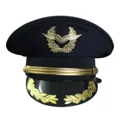 Men Army Fancy Dress Hat Captain Military Costume Police Performance Cap Vintage