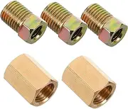 TIDTALEO 3pcs Brass Brake Line Fittings Kit Threads Brake Fitting Assortment for Tube Unions Precision Machined for Leak Prevention and Performance