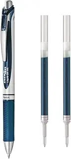 Pentel Energel Retractable Liquid Gel Pen 0.7mm Navy Ink + 2 Navy Ink Refills (YBL77-CA2R)