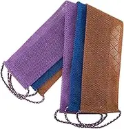 WOONEKY 3pcs Body Scrubber Towels Exfoliating Bath Towels for Deep Cleaning Back Lightweight Durable Material for Camping and Travel