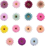 JIHUOO 15 Pcs 8cm Daisy Flower Dog Collar Accessory Large Dog Collar Flowers Pet Collar Flower Charms Attachment Dog Collar Bow Tie Charms Cute Girl Dog Collar Bows Pet Grooming Accessories