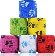Mumoo Bear Pet Self Adhesive Bandage, Wanfoou 6 Rolls Self Adhering Bandage, Vet Wrap Bulk,Waterproof Self Adherent for Dog, Horse, Pet and Others