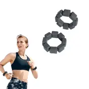 Pair of Silicone Wrist Ankle Weights Unisex Strength Training Set for Walking Running Gym-Gray