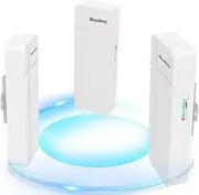 Outdoor Point to Multipoint Wireless Bridge, Extending WiFi to Outbuildings,IP65 Waterproof 5.8GHz 3KM, Plug & Play, 2 100Mbps RJ45 Ports with 16dBi High Gain Antenna, 3 Pack