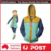 The Seven Deadly Sins Hoodie King Harlequin Cosplay Zipper Jacket Coat Unisex