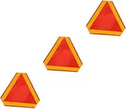 iplusmile 3pcs Reflective Triangle Warning Sign Safety Triangle Signs for Low Speed Vehicles and Bright Reflectors Easy Installation for Trucks and Golf Carts