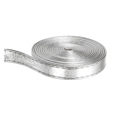 Silver Leather Strap Leather Strip 10mm Wide 5M Long Flat Cord for Clothing Belt
